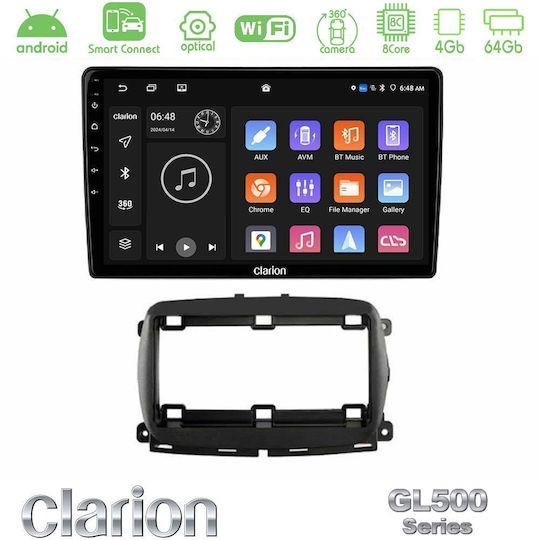 Clarion Автомобилна Аудио Система за Fiat 500 2016 (Bluetooth/USB/Вграден Wi-Fi/GPS/Apple CarPlay/Android Auto) с Touch Screen 9"