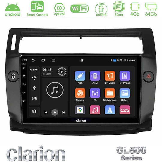 Clarion Car Audio System for Citroen C4 2004-2010 Bluetooth USB WiFi GPS Apple CarPlay Android Auto with 9" Touch Screen