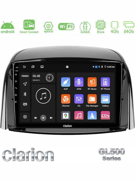 Clarion Car Audio System for Renault Koleos 2007-2015 (Bluetooth/USB/WiFi/GPS/Apple CarPlay/Android Auto) with 9" Touch Screen