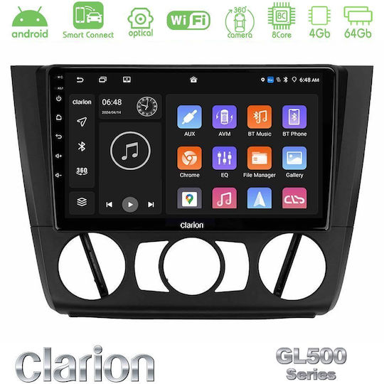 Clarion Автомобилна Аудио Система за BMW E81 / E82 / E87 2007-2011 с A/C (Bluetooth/USB/Вграден Wi-Fi/GPS/Apple CarPlay/Android Auto) с Touch Screen 9"