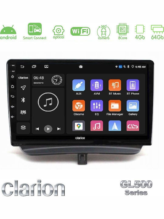 Clarion Auto-Audiosystem für Ford Courier 2015-2023 (Bluetooth/USB/Eingebautes Wi-Fi / GPS / Apple CarPlay / Android Auto) mit 9 Zoll Touchscreen