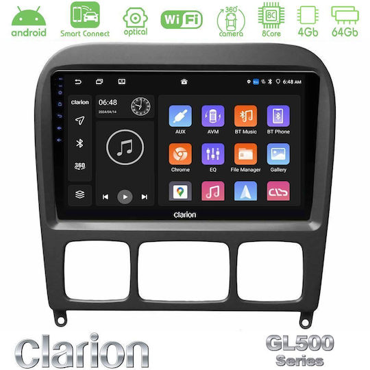 Clarion Car Audio System for Mercedes-Benz S Class 1999-2004 Bluetooth USB WiFi GPS Apple CarPlay Android Auto with 9" Touch Screen