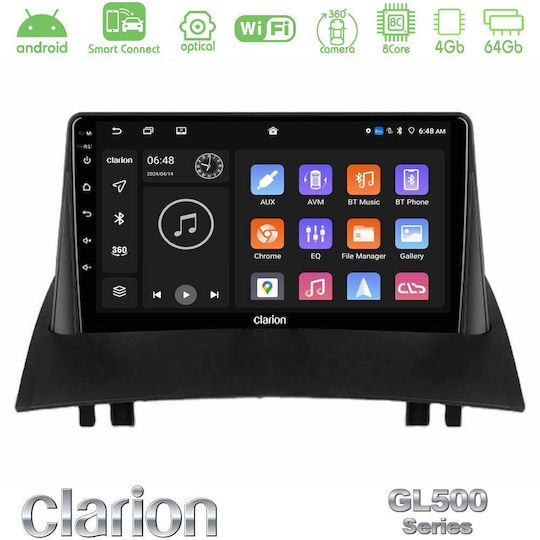 Clarion Car Audio System for Renault Megane 2002-2008 (Bluetooth/USB/WiFi/GPS/Apple CarPlay/Android Auto) with 9" Touch Screen