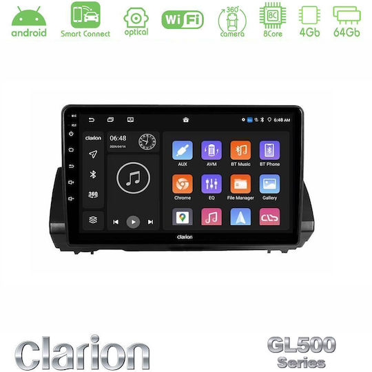 Clarion Ηχοσύστημα Αυτοκινήτου για Renault Logan Dacia Sandero / Logan / Jogger 2022 (Bluetooth/USB/WiFi/GPS/Apple-Carplay/Android-Auto) με Οθόνη Αφής 9"