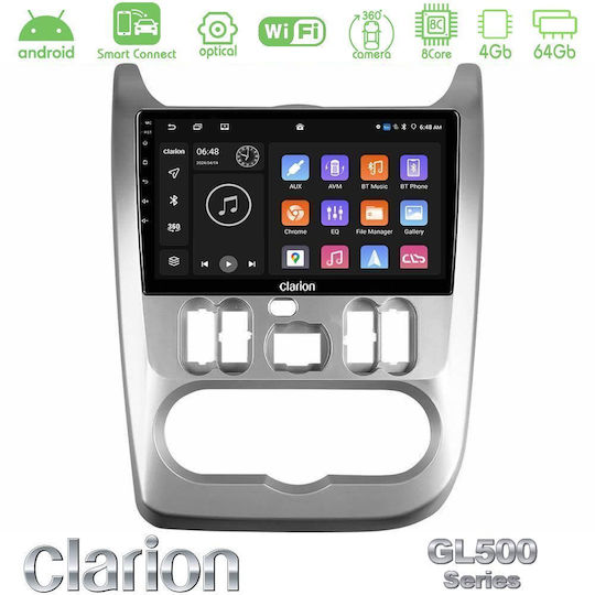Clarion Ηχοσύστημα Αυτοκινήτου για Renault Logan Dacia Duster / Sandero / Logan (Bluetooth/USB/WiFi/GPS/Apple-Carplay/Android-Auto) με Οθόνη Αφής 9"