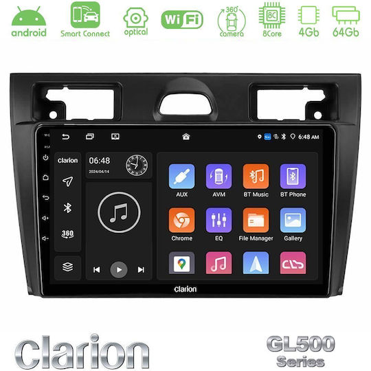 Clarion Ηχοσύστημα Αυτοκινήτου για Ford Fiesta / Fusion (Bluetooth/USB/WiFi/GPS/Apple-Carplay/Android-Auto) με Οθόνη Αφής 9"