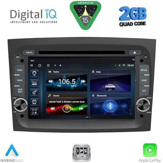 Digital IQ Автомобилна Аудио Система за Opel Combo Fiat Doblo Bluetooth USB WiFi GPS Apple CarPlay Android Auto с Touch Screen 7"