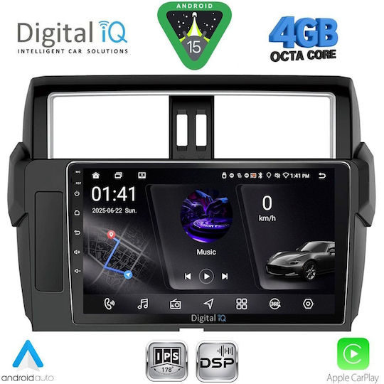 Digital IQ Ηχοσύστημα Αυτοκινήτου για Toyota Prado 2014-2017 (Bluetooth/USB/WiFi/GPS/Apple-Carplay/Android-Auto) με Οθόνη Αφής 10"