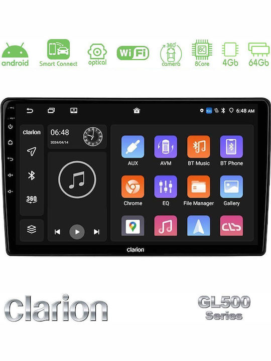 Clarion Ηχοσύστημα Αυτοκινήτου για Alfa Romeo Mito 2008-2014 (Bluetooth/USB/WiFi/GPS/Apple-Carplay/Android-Auto) με Οθόνη Αφής 9"