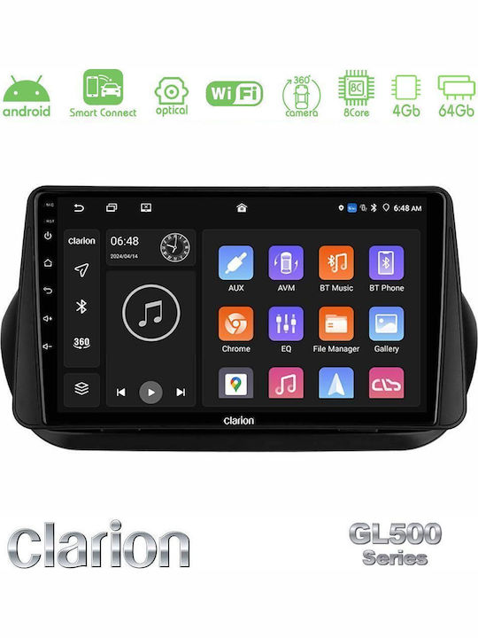 Clarion Auto-Audiosysteme für Peugeot Bipper Fiat Fiorino Qubo Citroen Nemo mit Touchscreen 10" Bluetooth USB Wi-Fi GPS Apple CarPlay Android Auto