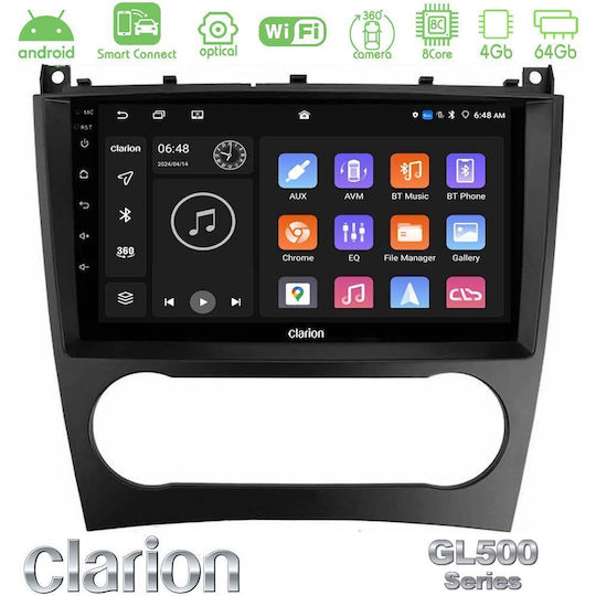 Clarion Автомобилна Аудио Система за Mercedes-Benz C Class / CLK Class (Bluetooth/USB/Вграден Wi-Fi/GPS/Apple CarPlay/Android Auto) с Touch Screen 9"