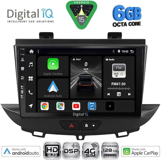 Digital IQ Car Audio System for Opel Crossland / Grandland 2017-2025 Bluetooth USB WiFi GPS Apple CarPlay Android Auto with 9" Touch Screen