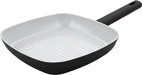 Swiss Haus 28 Cm Square Griddle Pan Non-stick Ceramic Interior Coating Black