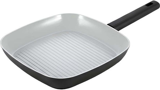 Swiss Haus 24 Cm Square Griddle Pan Non-stick Ceramic Interior Coating Black