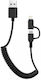 Awei Spirale USB-zu-Blitzschlag / Micro-USB Kabel Schwarz TS01631