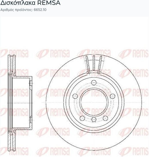 Remsa 6652.10 Set Discuri De Frână Partea Din Față 2 Bucăți BMW Seria 1 Seria 3 Partea De Montaj Axă Față Diametru 292