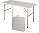 Metallic Folding Camping Table 122x74x61cm White