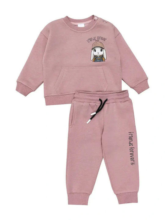 Kinder Sweatpants Set Rosa Dunkel 2Stücke