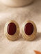 Heliophilia Silver Silver Gold Plated Burgundy Earrings