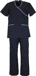 Fabrik MARK970 Unisex Σετ Ιατρικό Παντελόνι και Μπλούζα Navy Μπλε από Βαμβάκι και Πολυεστέρα
