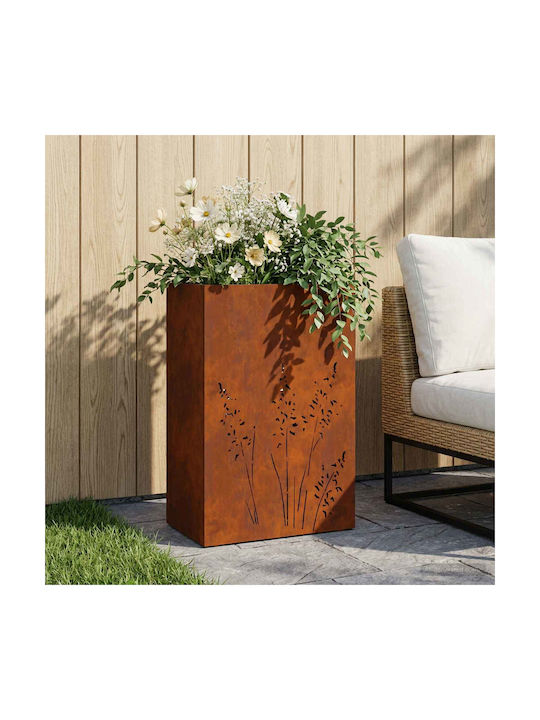 vidaXL Κήπου Γλάστρα Μεταλλική Rusty 50x30x75εκ.
