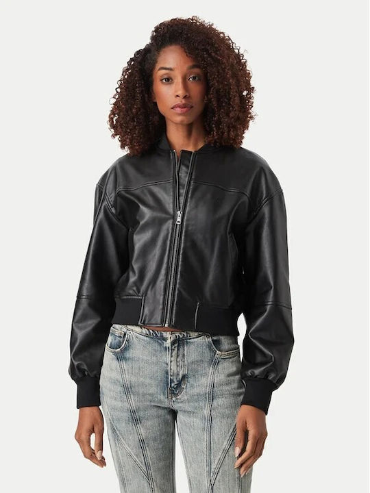 Damen Bomber Jacke Schwarz