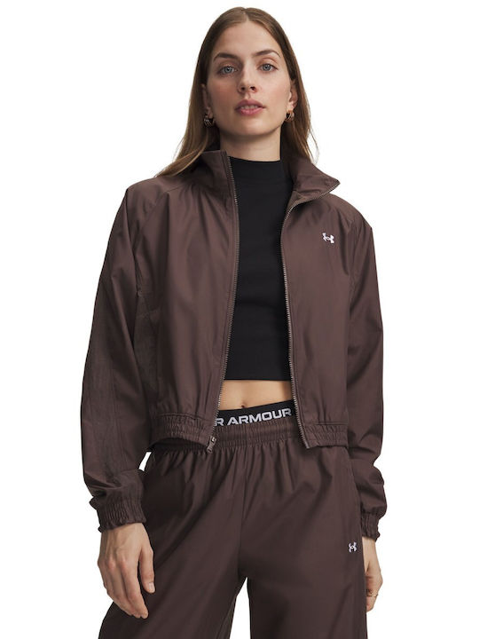Woven Women's Jacket for Winter Brown