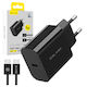 Blavec GaN Charger with USB-C Port and USB-C - USB-C Cable 30W Power Delivery / Quick Charge 3.0 / Quick Charge 4+ Black (BC-14)