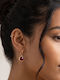 Grekas Dangle Earrings Made of Gold Plated Silver Red