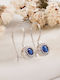 Heliophilia Silver Silver Earrings Navy Blue