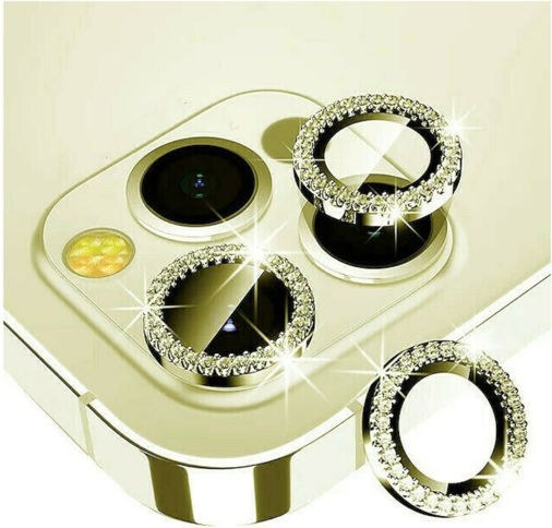Protector Ring Glitter Camera Protection Metal Frame Gold for iPhone 12 Pro Max