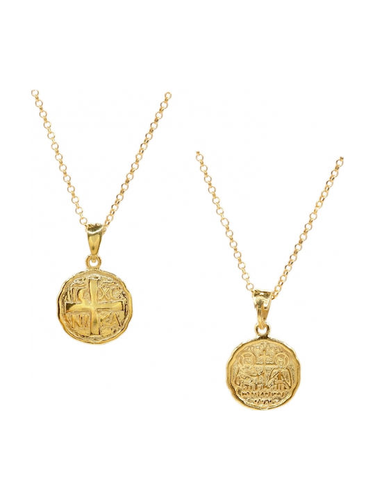 Polytimo Konstantin Halskette Talisman aus Vergoldetem Silber