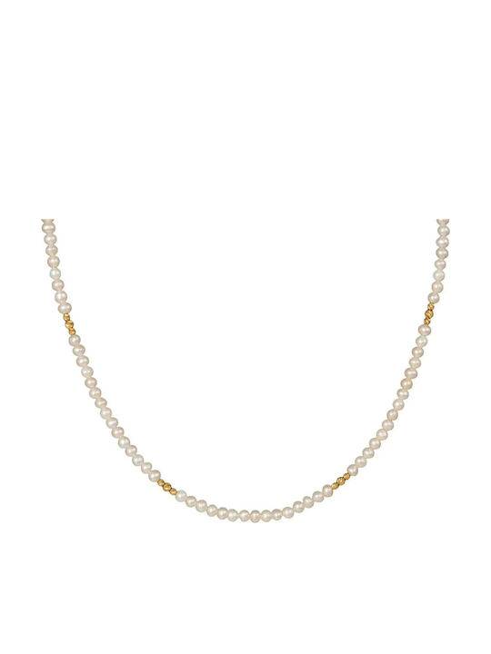 Necklace From 14K Gold With Pearls