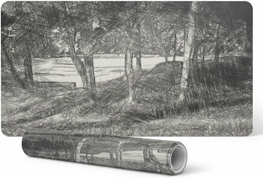 Moderner Rutschfester Fernsehtechnik-Mauspad Forest Sketch 120x60 cm