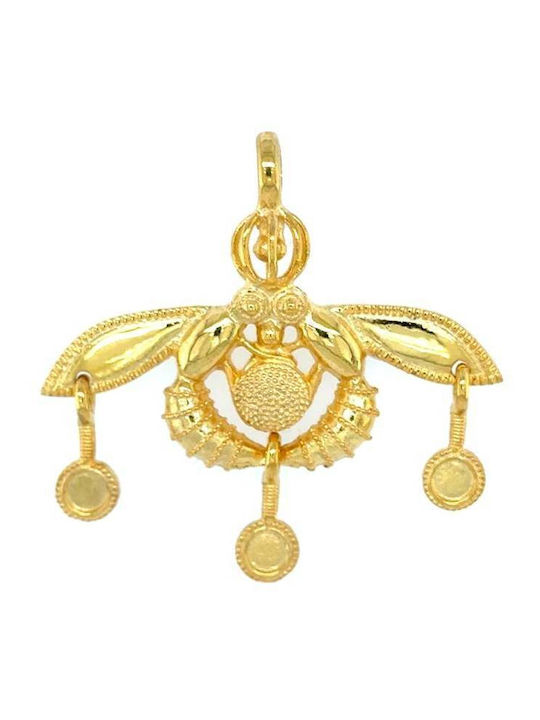 Drandakis Hängendes Charm Tier aus Vergoldetem Silber Drandakis Hängendes Charm Tier aus Vergoldetem Silber