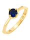 Einzelner Steine Ringe aus Gold 9K mit Saphir