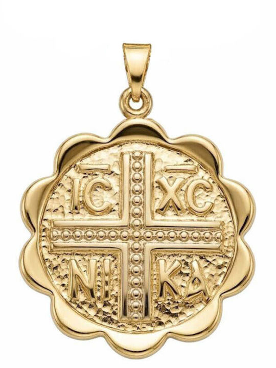 Kontopoulos Pendant Kids Charm Constantine Coin in 9K Gold KN23BJ