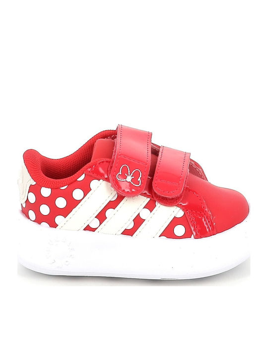 Grand Court Kids Sneakers with Hoop & Loop Closure Red