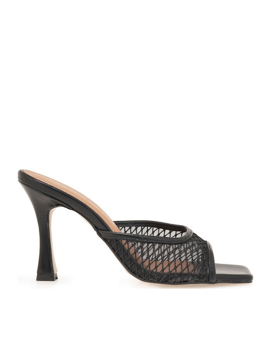 Kalista Mules De Piele Cu Toc În Culoare Neagră
