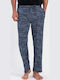 Vienetta Secret Plus Size Summer Men's Pyjama Pants Navy Blue
