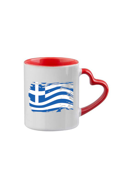 Κούπα Greece Κόκκινη Λαβή Καρδιά Εσωτερικό