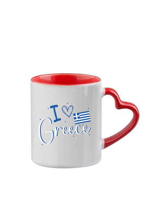 Κούπα Greece Κόκκινη Λαβή Καρδιά Εσωτερικό
