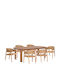 Outdoor Dining Set Raikko 7 Pieces Natural