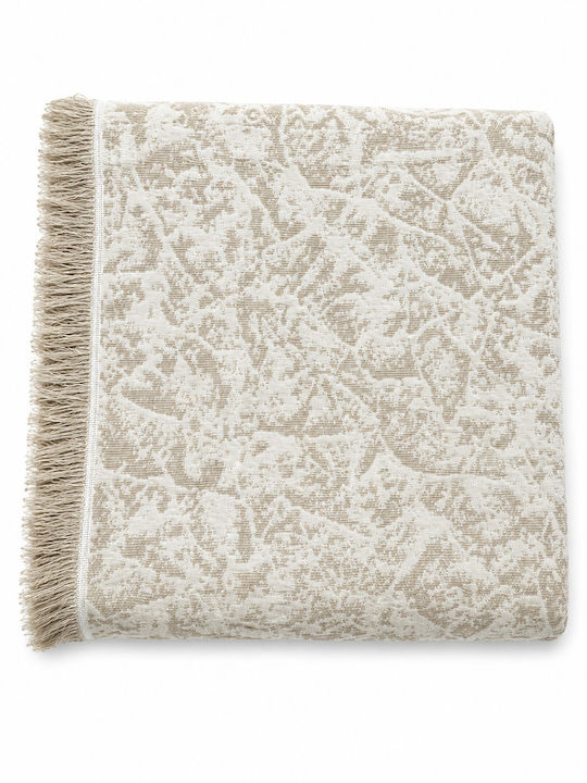 Xionoula Home Cuverturi Pentru Canapea 2 Locuri Jacquard 180x250cm Ecru