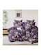 SpitiBazaar Module Cearceafuri De Pat Supra-duble Cu Hugger Din Cauciuc 160x200+30cm Mov (4 Buc)