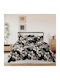 SpitiBazaar Module Cearceafuri De Pat Superduble Cu Hugger Din Cauciuc 160x200+30cm Negru 4 Bucăți