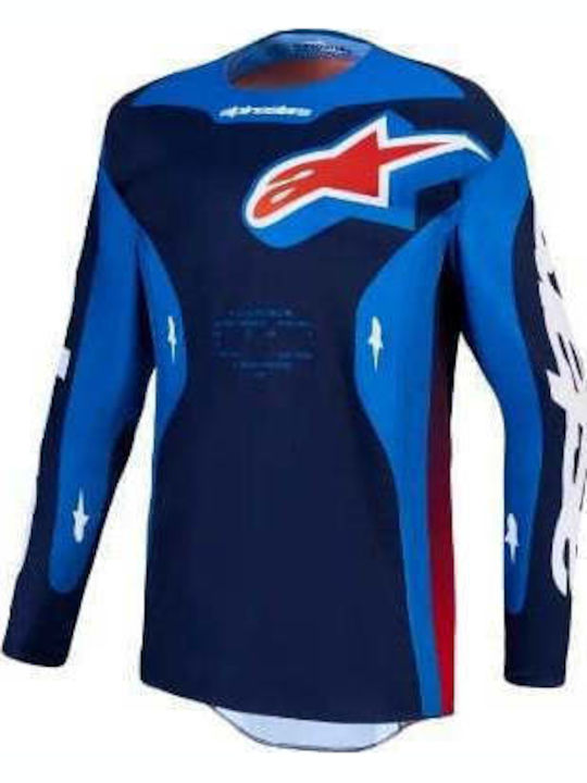 Motocross Riding Jersey Alpinestars Racer Hunt Blue Red
