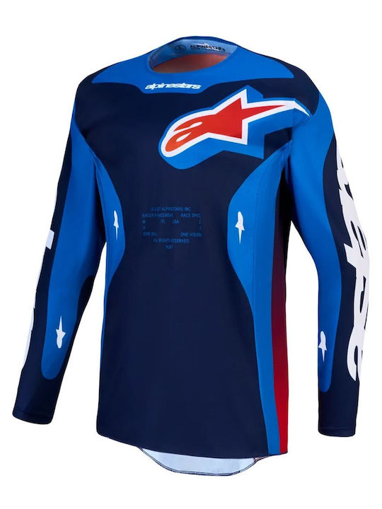 Μπλούζα Motocross Alpinestars Racer Hunt Blue Red