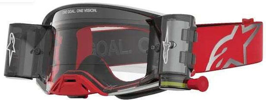 Alpinestars Supertech Firma Roll Off Rot Sil Clr Motocross-Schutzbrille