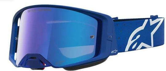 Kinder Motocross-Schutzbrille Alpinestars Vision Vesta Blithe Blau Wh Mirr-blau